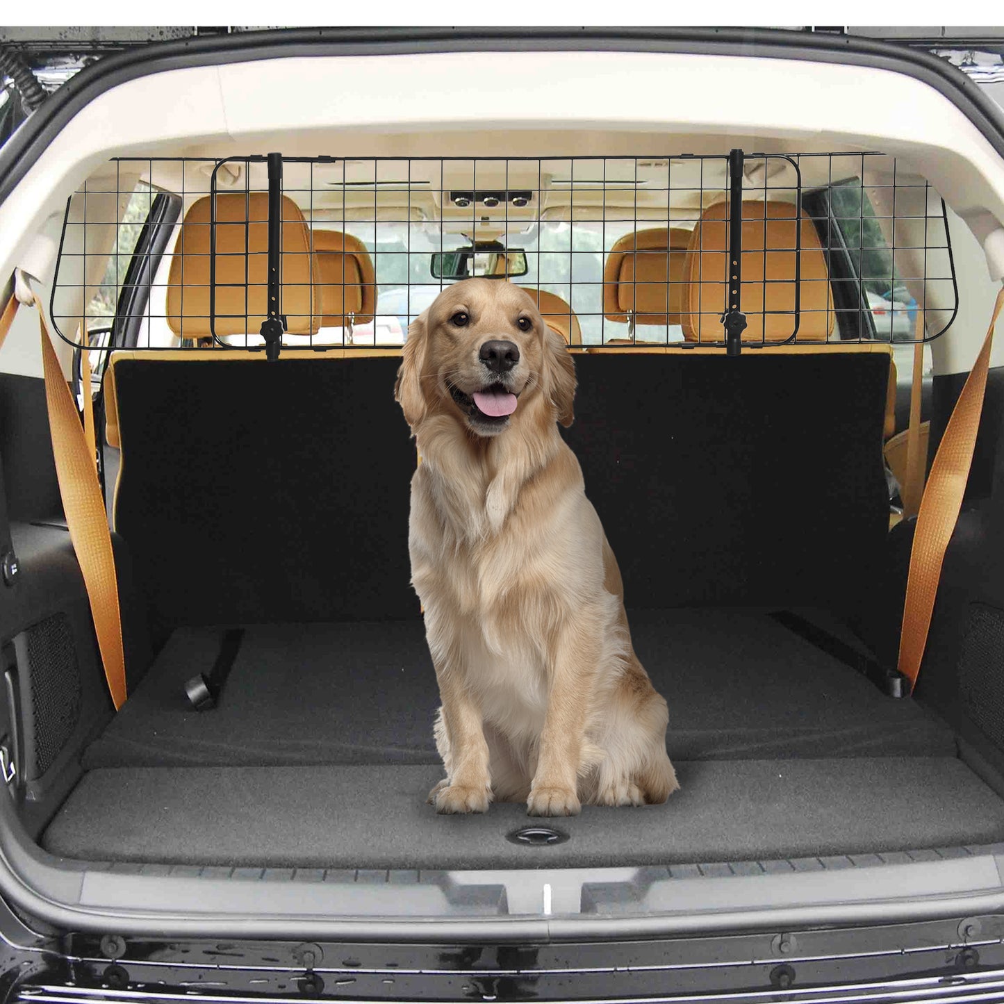 PawHut Hundegitter Auto Universal Autoschutzgitter für Hunde mit Stufenlos Verstellbare Breite, Trenngitter für Kofferraum Hunde Autogitter Hundeschutzgitter Schutzgitter 91-152 x 30 cm