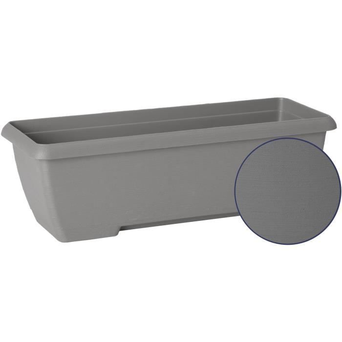 Planter - GARDEN ID Teramo - Black 60 cm - Solidity - Integrated water reserve - Recycled & 100% recyclable - Volume for plants
