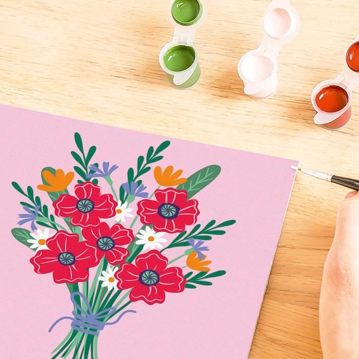 CreArt 20x20 cm Poppy bouquet, Creative leisure, Adult, Paint by numbers, 25519, Ravensburger