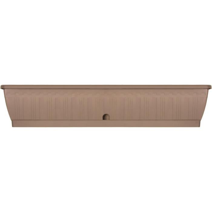 Planter - GARDEN ID Terraflor - Taupe 100 cm - Solidity - Water reserve - Recycled & 100% recyclable - Volume for plants.