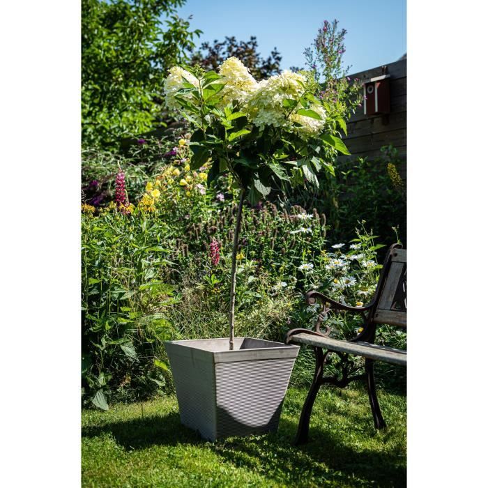 Square pot - GARDEN ID - Green Care Impact Taupe - 39 x 33 cm - 10-year guarantee - 100% recycled - UV/frost resistant