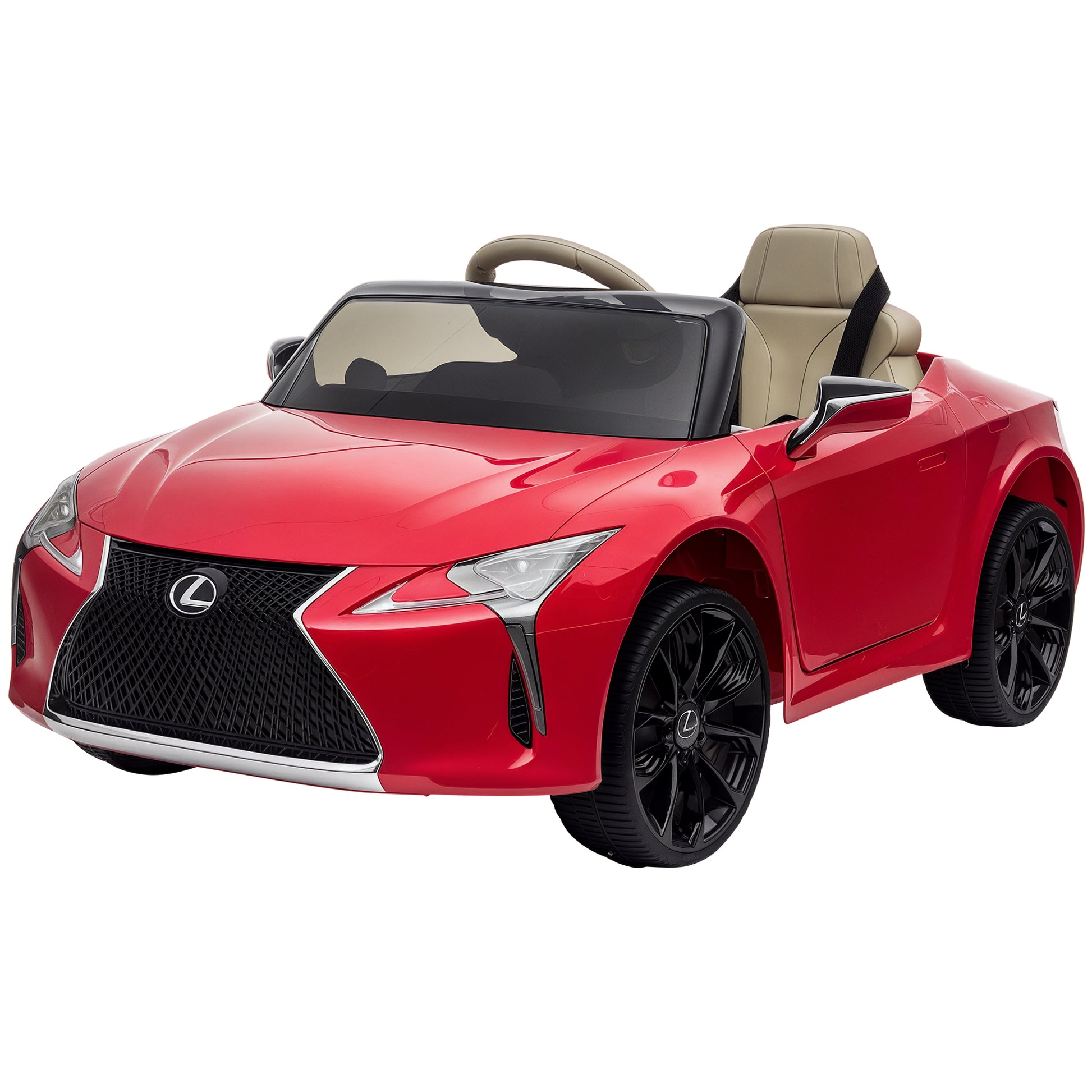 HOMCOM Kinderauto von Lexus Kinderfahrzeug für 3-6 Jahre Elektroauto mit MP3 Musik Rot 106 x 43 x 44 cm