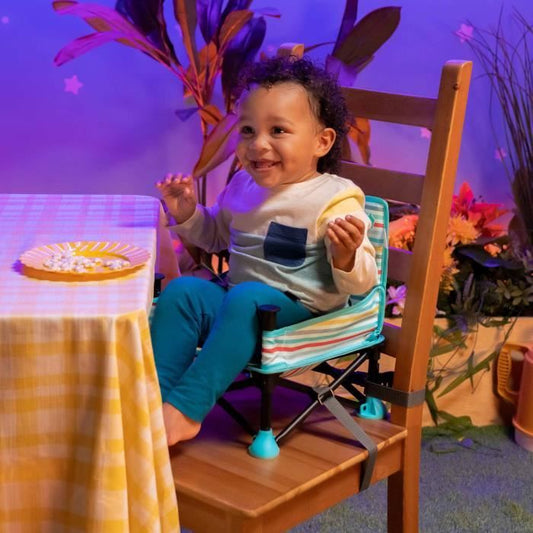 DISNEY BABY Mickey Mouse Booster Chair, Pop 'n Sit, Indoor, Outdoor, Convenient & Compact, Quick Fold, Blue