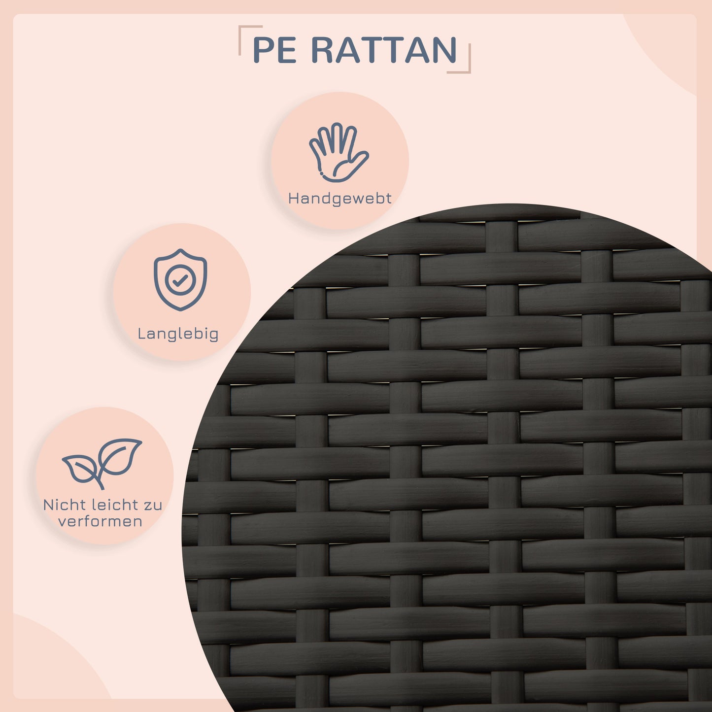 PawHut Rattan Hundeliege Outdoor mit Dach, Erhöhtes Hundebett für kleine und mittelgroße Hunde, Kühlendes Haustierliege mit Metallrahmen, Kissen für Draußen, 69 x 98 x 70 cm, Kaffee-Braun