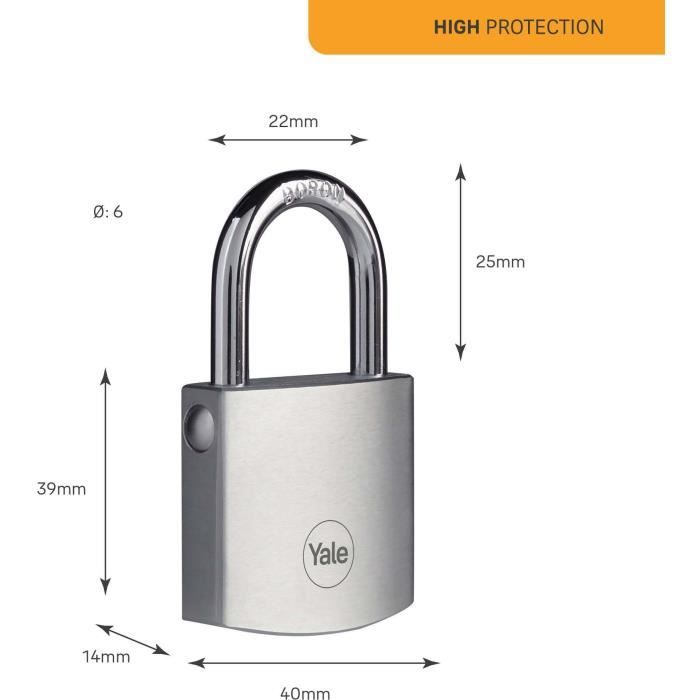 Brass padlock - YALE - Y120B/125/1/40 - High weather resistance