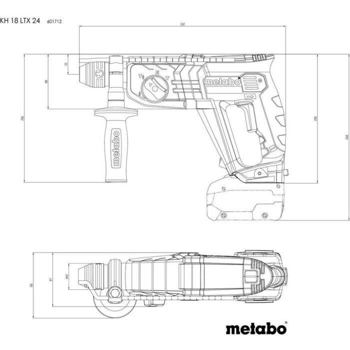 Cordless hammer drill - METABO - KH 18 LTX 24 - 18 V - MetaBOX 165 L
