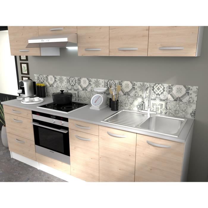 OSLO High cabinet 2 doors - Decor Chene Jackson - L 80 x D 36 x H 58 cm