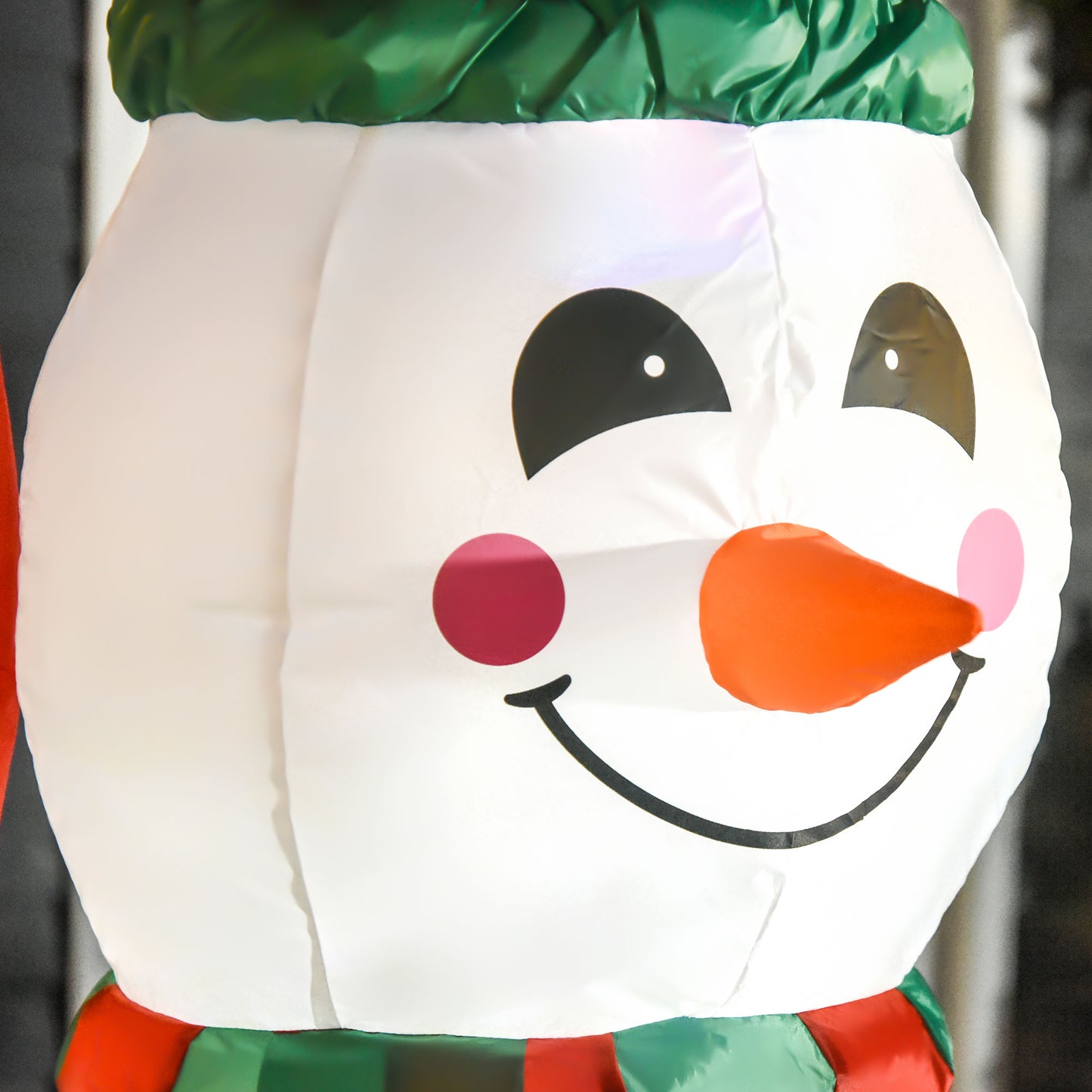 HOMCOM Schneemann Outdoor-Weihnachtsdekoration, inkl. Gebläse, bunte LED´s, selbstaufblasend 1,4 m, Mehrfarbig