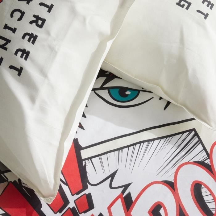 Bedding set - TODAY - JAVA - 2 people - 240x220 cm - Cotton - Street racing print - White