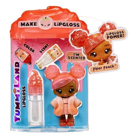 Yummiland - 1 10 cm doll and a glittery gloss to create - Piper - Goût Peche - From 4 years old