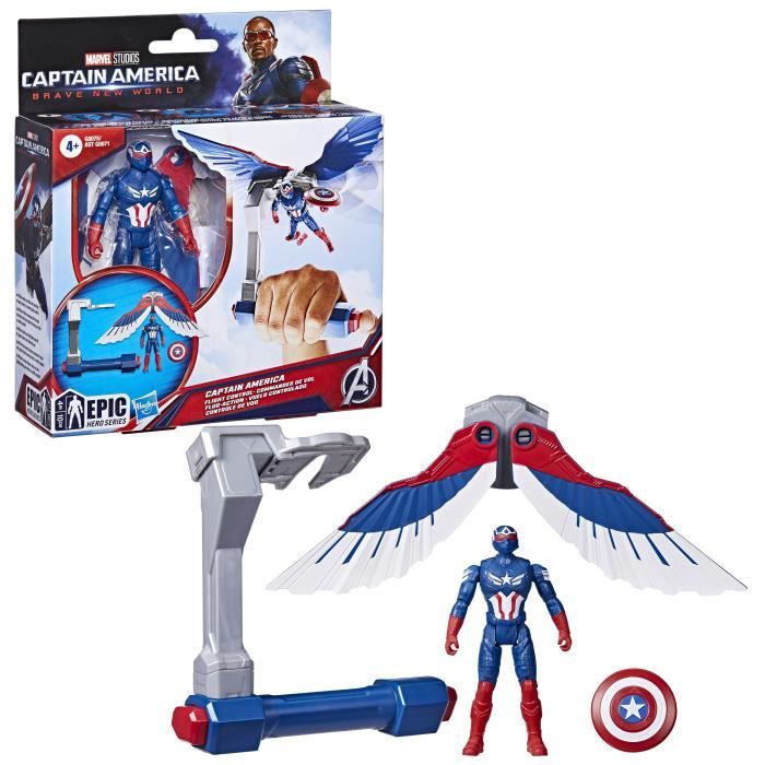 Captain America Flight Controls Figure, Marvel Epic Hero Series Captain America: Brave New World, Ages 4