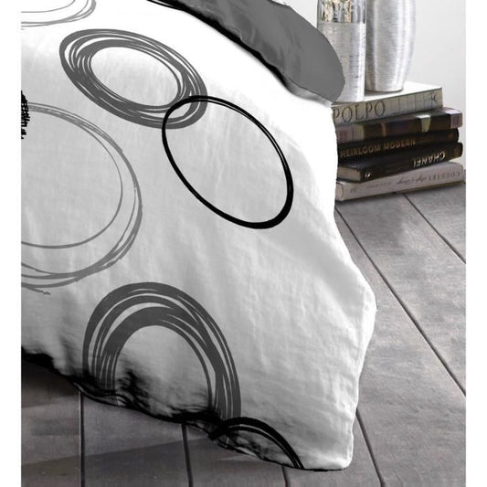 Audace microfiber duvet set - 1 duvet cover 140x200 cm + 1 pillowcase 63x63 cm - Light gray - Home Linen Passion