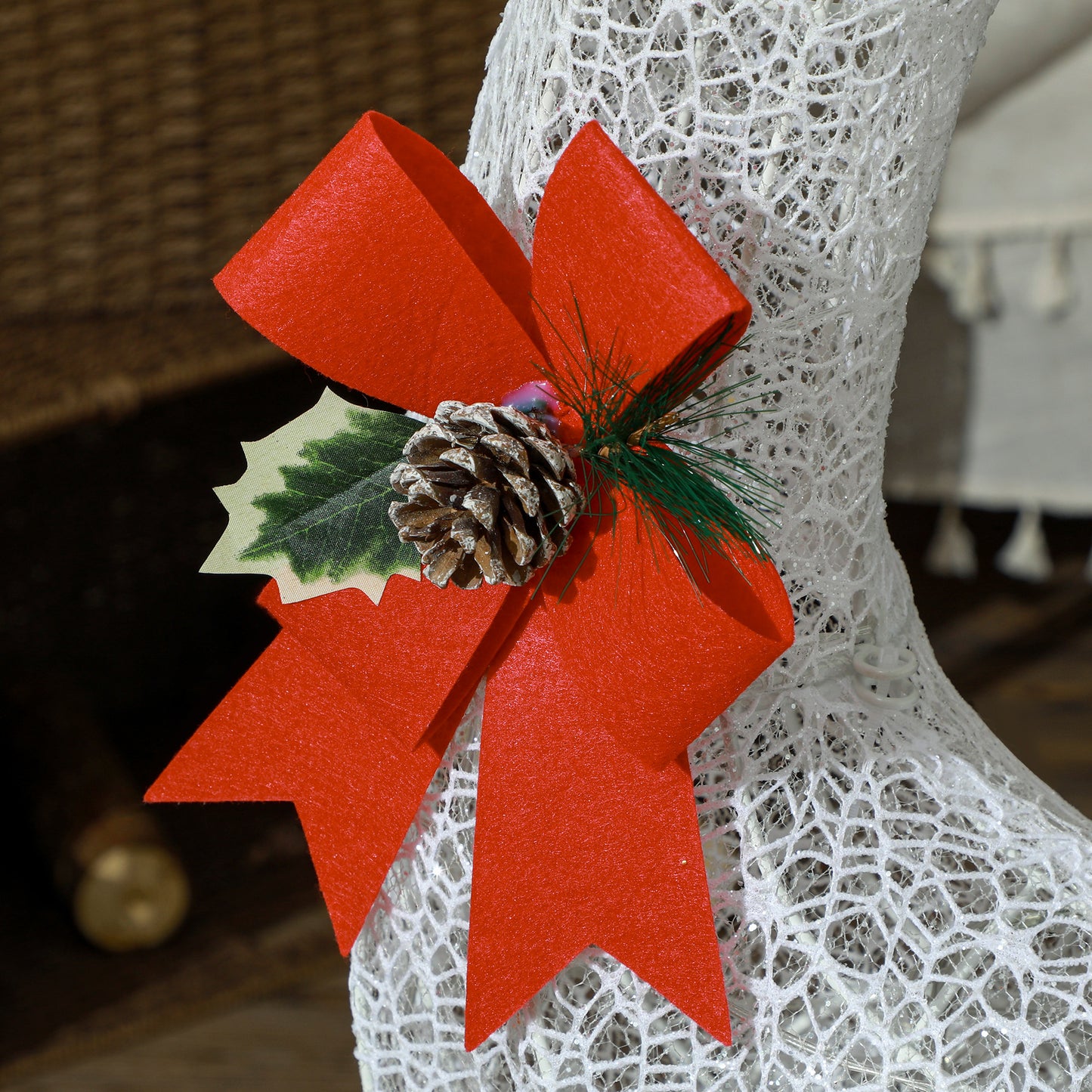 Outsunny LED-Weihnachtsdekoration, Lechtendes Rentier und Schlitten, 170 ljusare, 50 x 29 x 42 cm