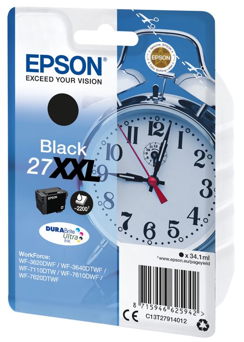 EPSON Pack of 1 Cartridge 27XXL - Black - Very High Capacity 34.1ml