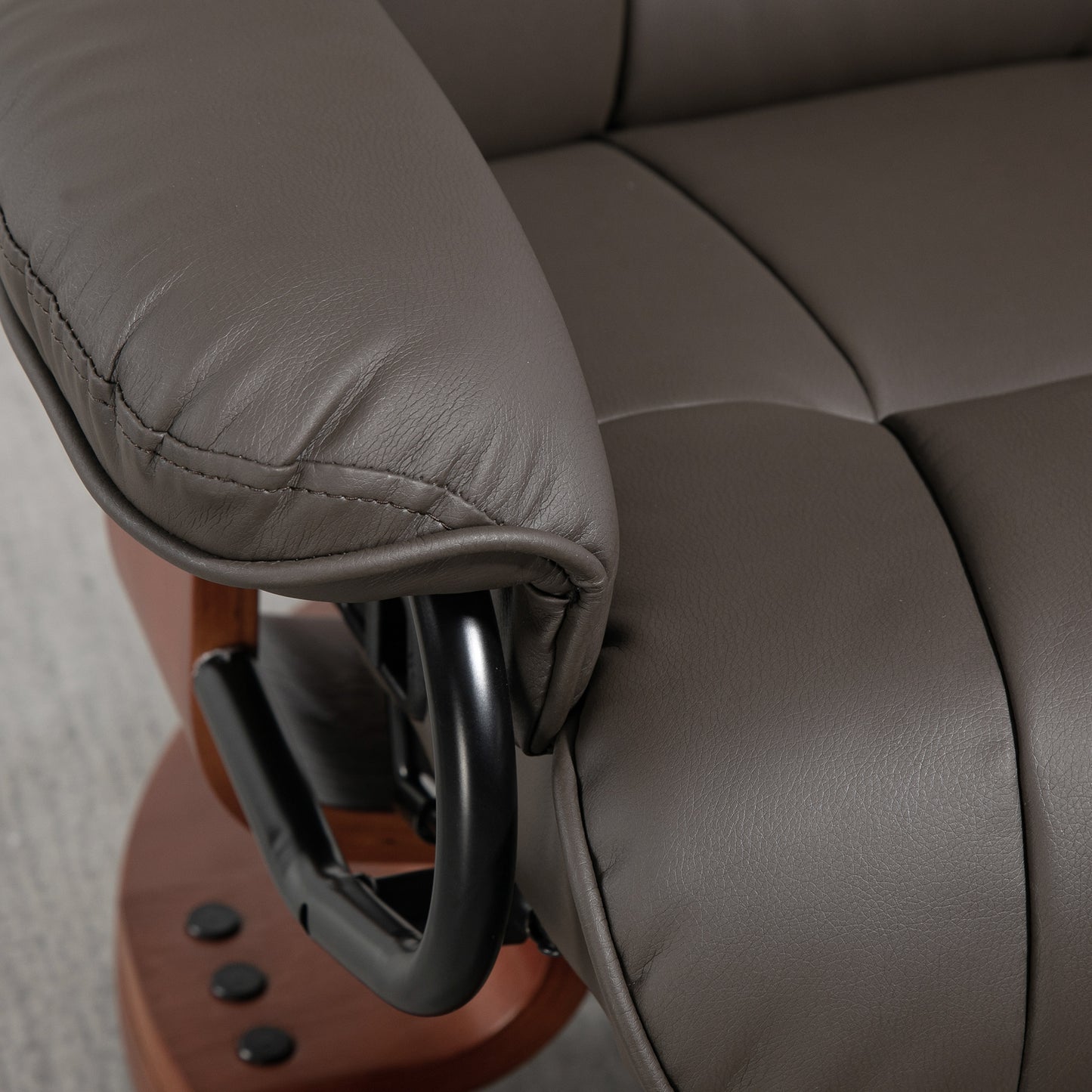 HOMCOM Relaxsessel mit Liegefunktion, drehbar, bis 150 kg, Kunstlederbezug, Stahlrahmen, Braun