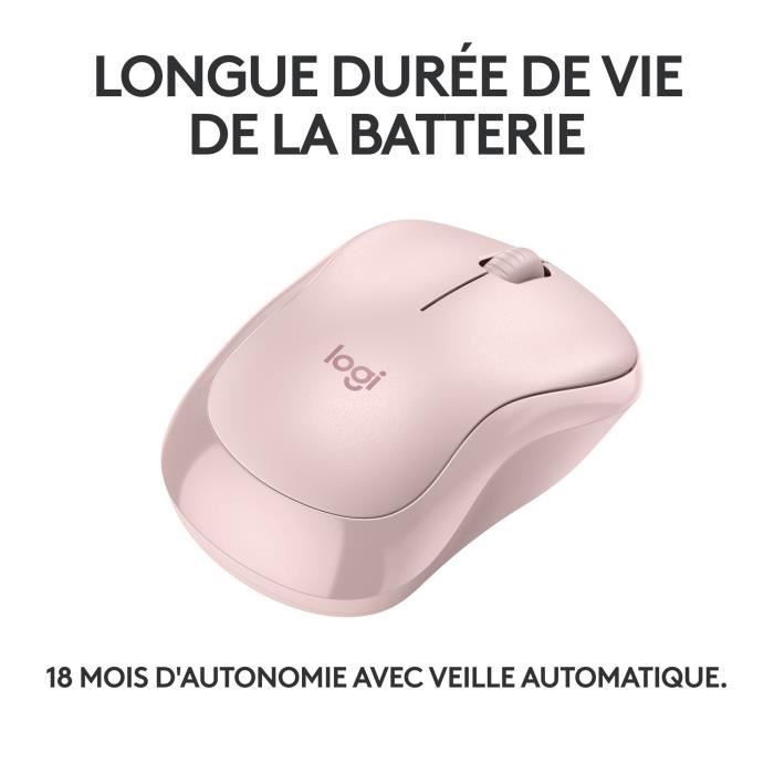 Logitech M240 mouse bluetooth, wireless, compact, portable, fluid monitoring - pink