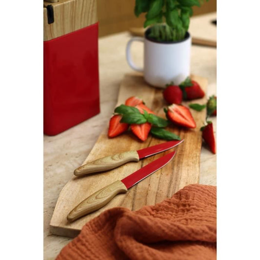 6-piece knife block - MENASTYL - 5041061 - Ceramic blade - Polypropylene - Magenta