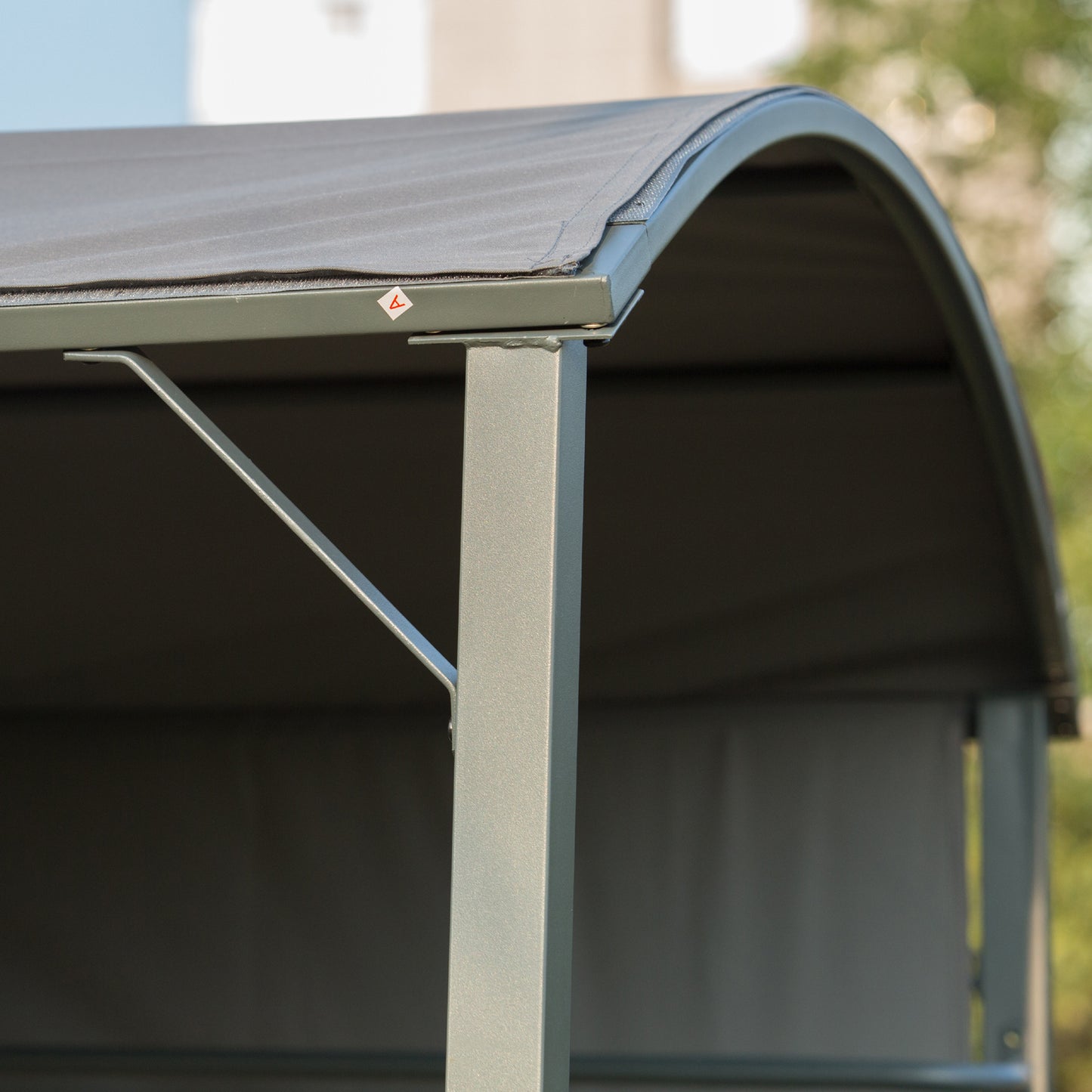 Outsunny Grillpavillon mit Flammschutzdach, BBQ-Pavillon mit 2 Ablagen, Polyester, Schwarz, 218 x 138 x 216 cm