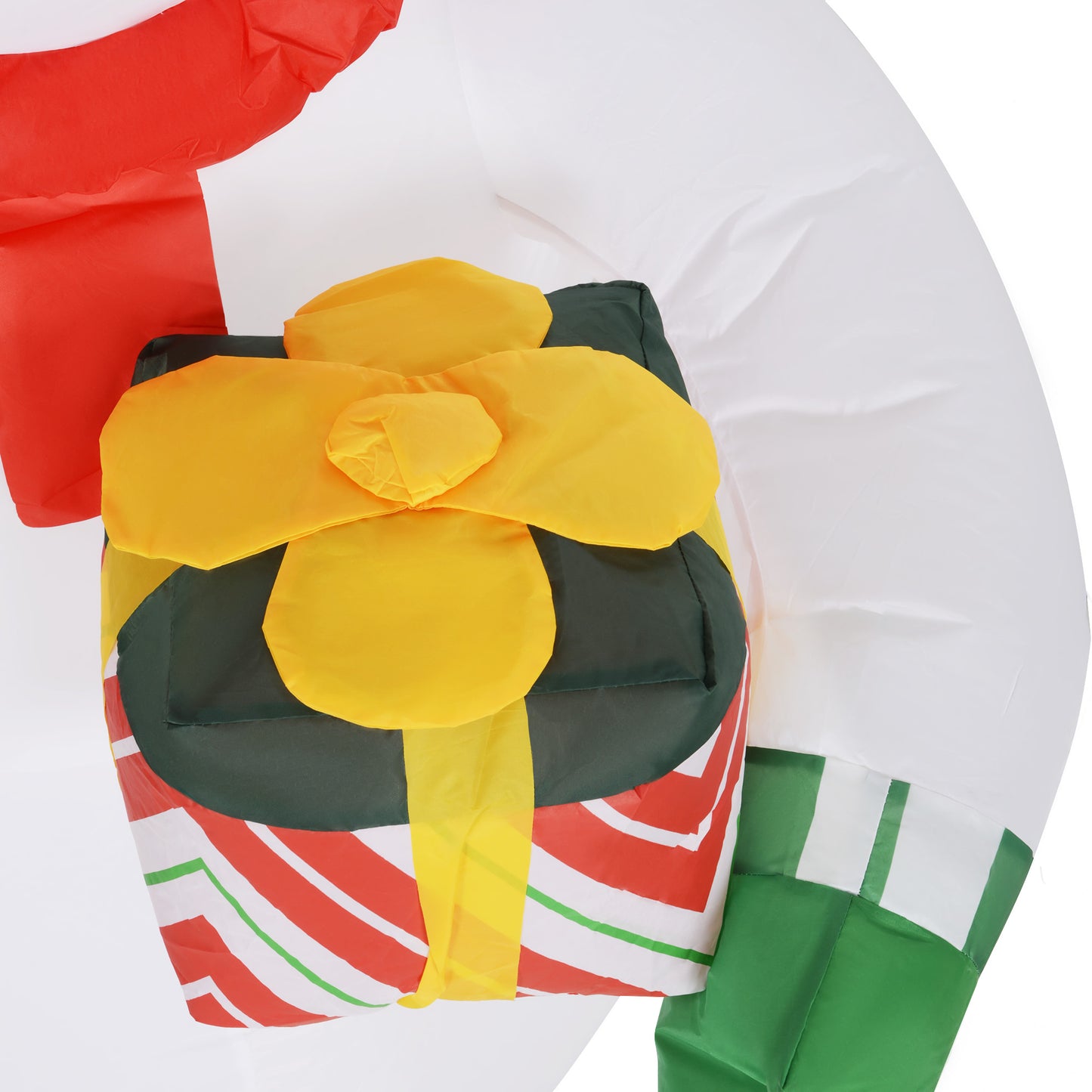 Outsunny 1,80 m Schneemann mit Zuckerstange & Geschenk, selbstaufblasbar, LEDs, wetterfest