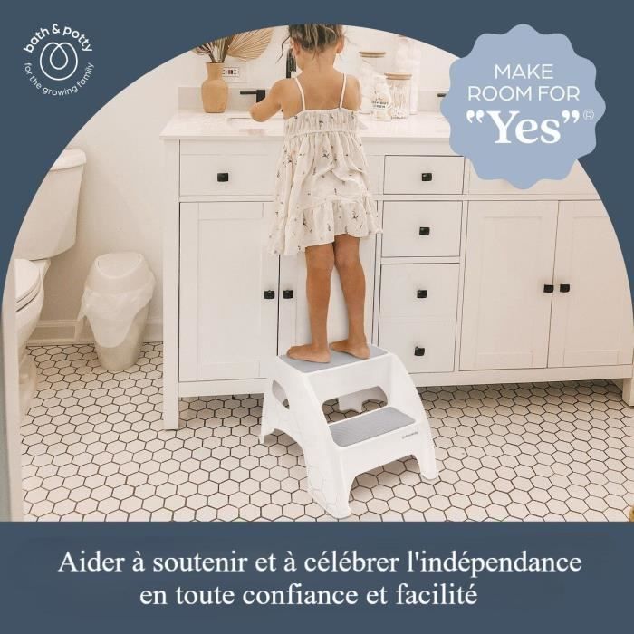 Step Stool - DREAMBABY - Toddler & Me 2 Up - Non-Slip and Textured - Up to 145kg for Toddlers and Adults - Grey