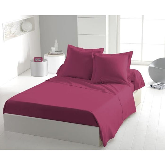 LOVELY HOME Flat Sheet 100% cotton 180x290 cm - 1 person - Fuchsia