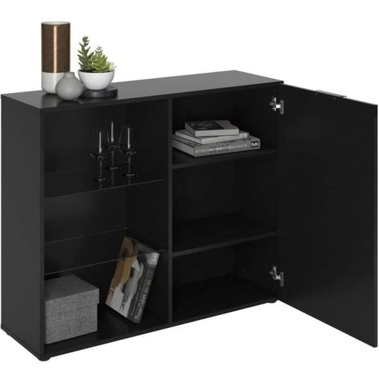 Small storage unit - Black decor - L99.1 x H81.3 x D31.5 cm - Made in Germany