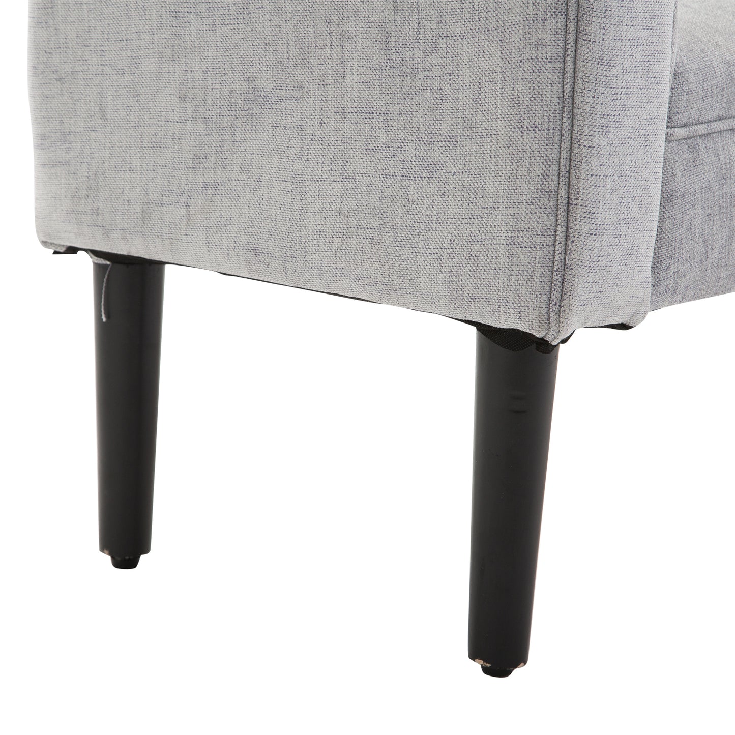 HOMCOM Polsterbank Sitzbank Lounge Sitzhocker Flurbank Bettbank elegant mit gerollten Seiten Leinenstoff Schaumstoff Polyester Hellgrau 132 x 45,5 x 58 cm