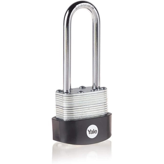 YALE -Y125B/40/163/1 - 40 mm laminated steel exterior padlock - 63 mm hardened steel shackle - 3 keys - For garage - garden sheds