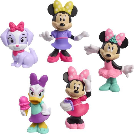 Figurines - DISNEY MINNIE MOUSE - Pack of 5 Minnie Mouse Figurines - Non-articulated, 6 cm