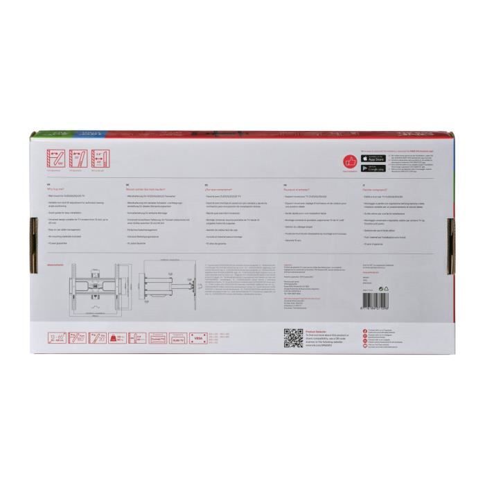 ONE FOR ALL WM2453 - Support-Mural TV Smart - Inclinable 20° & Orientable 180° - 32-65''/81-165cm - Pour TV max 50 kgs