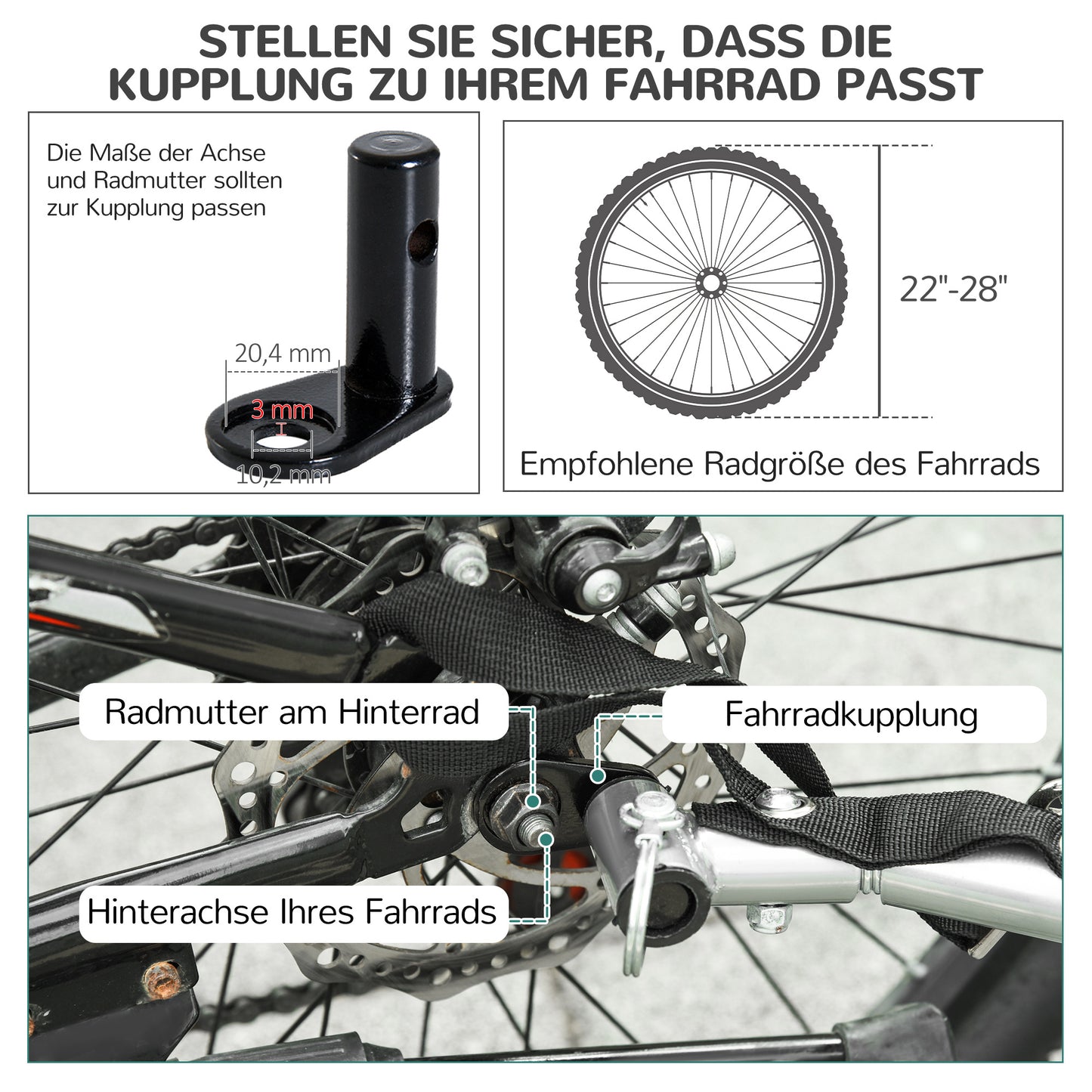 PawHut Fahrradanhänger Hundeanhänger bis 20kg Netzfenster, aufrollbare Abdeckung, Universalkupplung Weiß+Schwarz