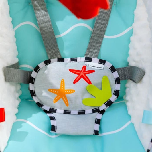 BABY EINSTEIN Ocean Explorers Swing, lightweight and compact, 180° rotating seat, toys included, Curious Comfort model