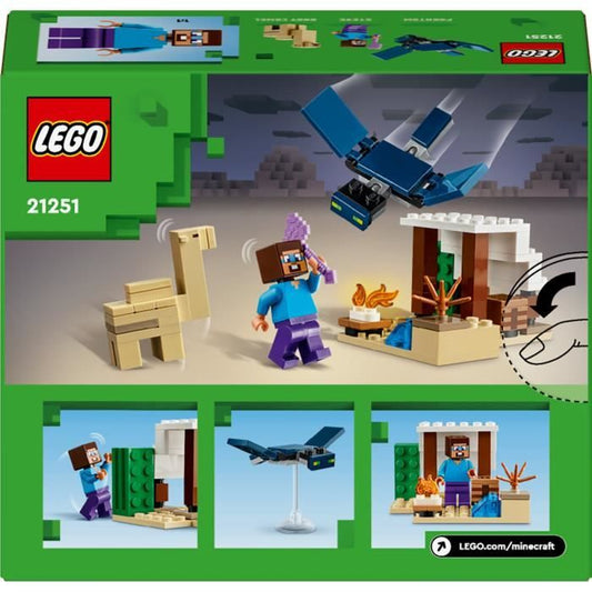LEGO 21251 Minecraft Steve's Desert Expedition, Video Game Toy, Biome with House and Minifigures