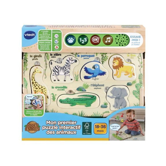 VTECH BABY - My First Interactive Animal Jigsaw Puzzle - FSC Wood Toy