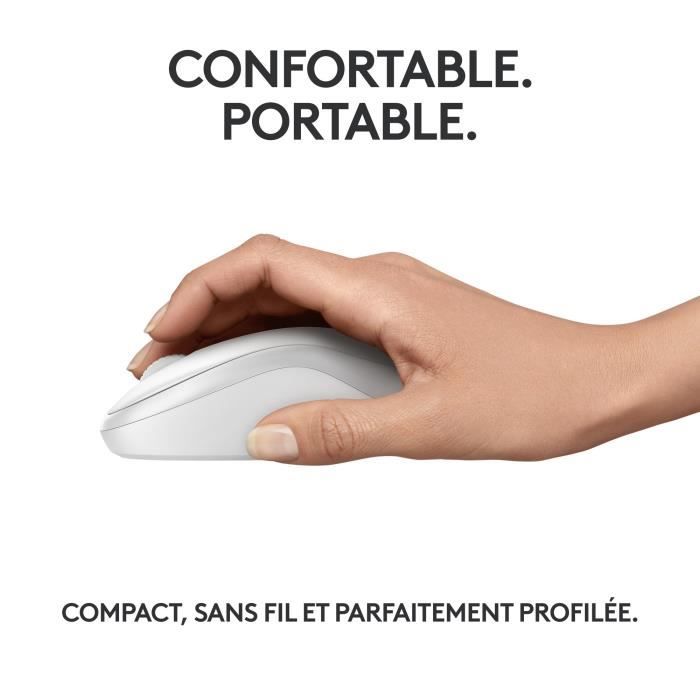 Logitech M240 mouse bluetooth, wireless, compact, portable, fluid follow -up - white