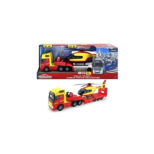 Truck with Police Helicopter Majorette GS 35 cm - MAJORETTE - White - Toy - Mixed - 3 years