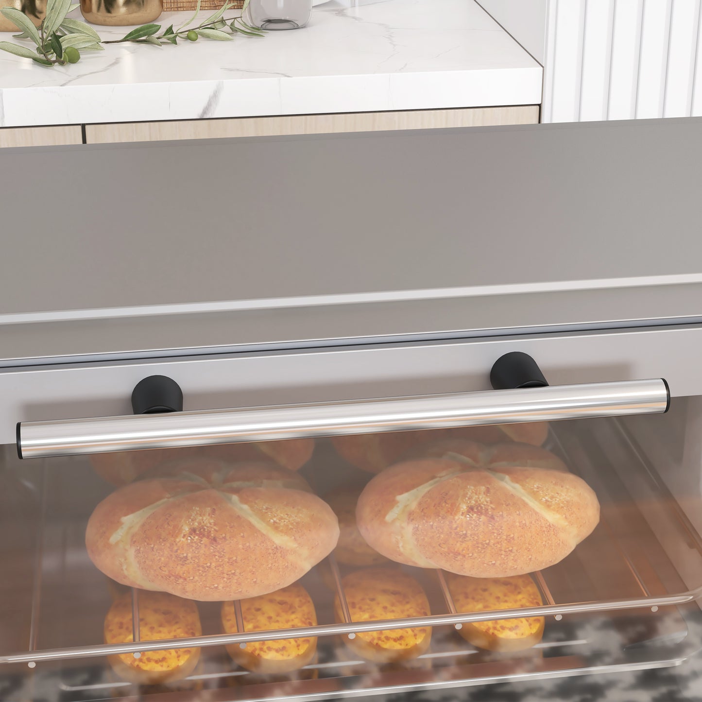 HOMCOM Minibackofen, 9 L Mini-Ofen mit Backblech, Grillrost, mit einstellbarer Temperatur und Garzeit, Edelstahl, Silber