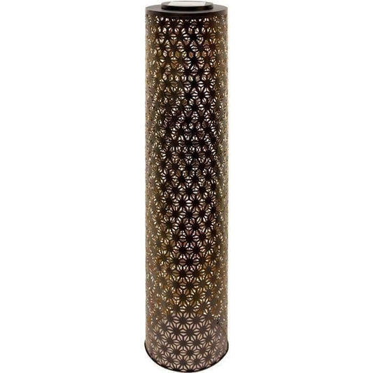 Solar lamp - GARDEN ID Column - Gold-Black - Ø20 H80 cm - 6 to 8 hours of light - On/off button - Durable LI-ION battery.