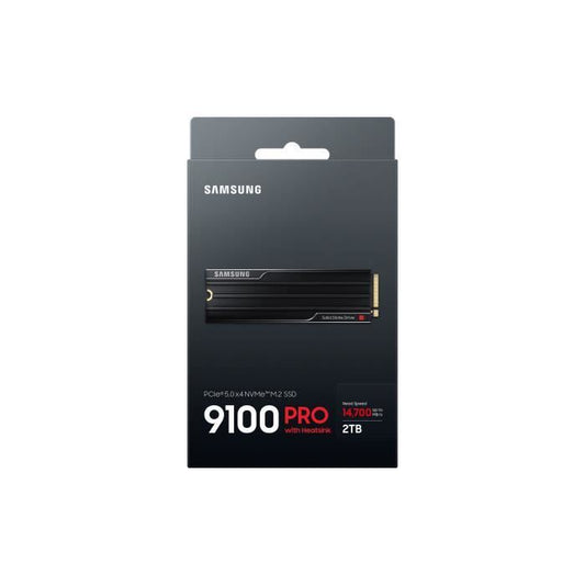 Samsung - Internal SSD - 9100 PRO with NVMe M.2 PCIe 5.0 x4 heatsink - 2TB - Read speed up to 14,800MB/s - MZ-VAP2T0CW