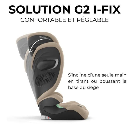 Car seat - CYBEX - Solution G2 i-Fix Plus Fabric - Moon Black