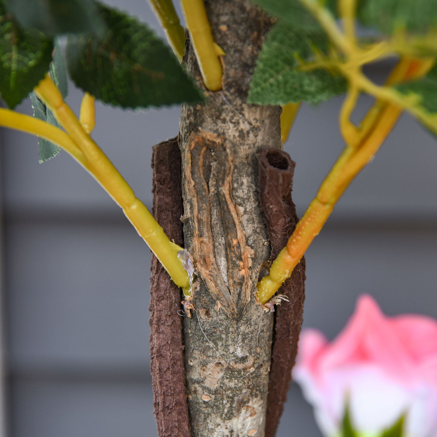 Outsunny Kunstbaum, Künstliche Pflanze im Zementtopf, Kunstpflanze