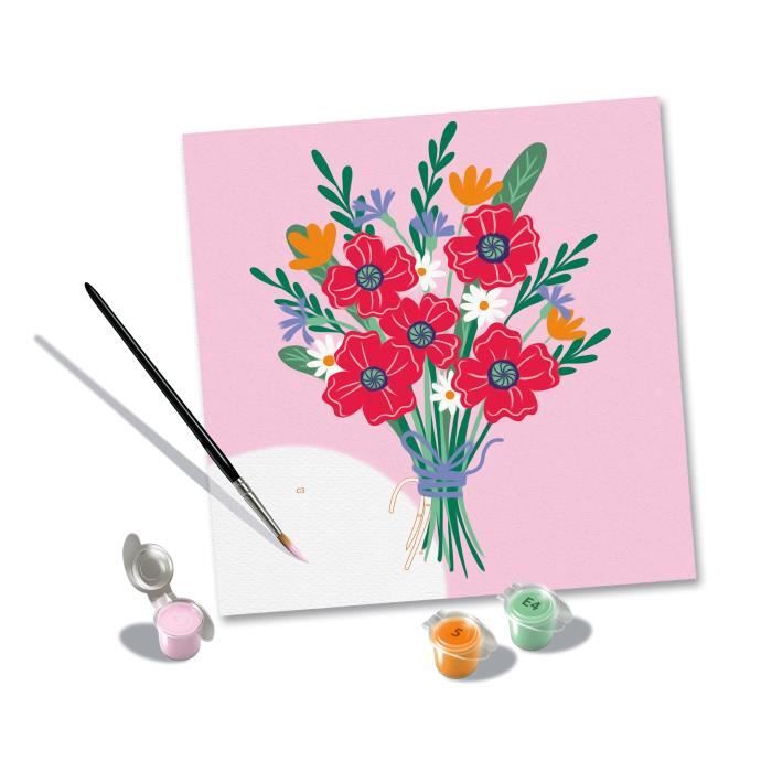 CreArt 20x20 cm Poppy bouquet, Creative leisure, Adult, Paint by numbers, 25519, Ravensburger