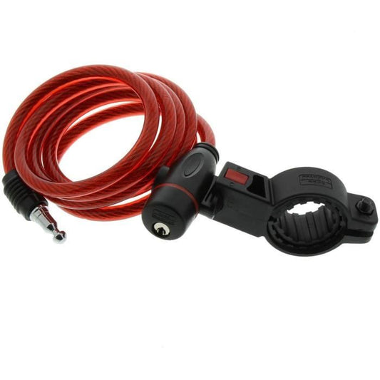 Bicycle cable lock - BURG WACHTER - 1 260 100 - Spiral 100 cm, 8 mm steel, key, bicycle mount