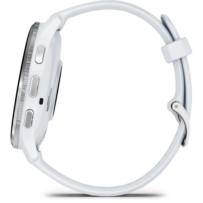 GPS smartwatch - GARMIN - Venu 3 - WiFi - 35.4 mm (1.4) - Silver steel, white case and white silicone strap