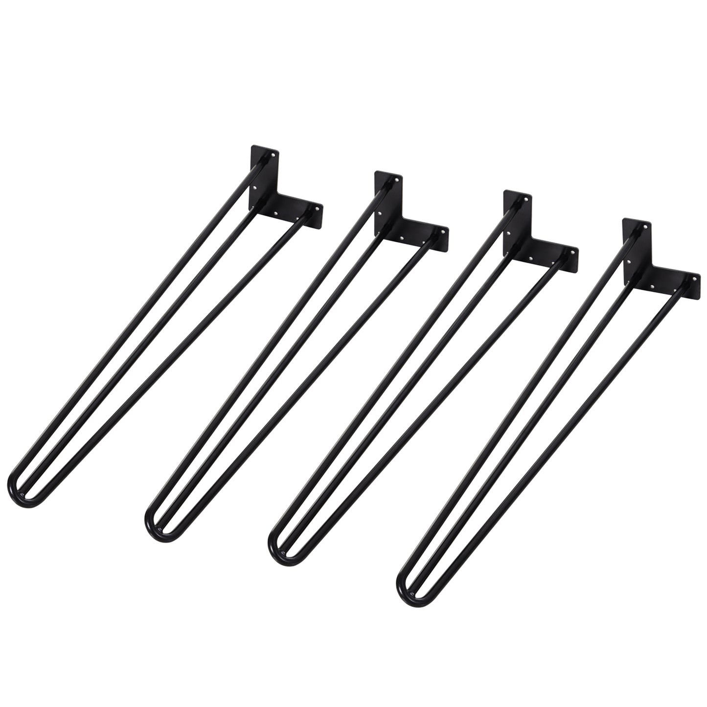 HOMCOM Tischbein-Set, 4 Stahl-Tischbeine, Gabel-Design, 40 kg belastbar, Schwarz