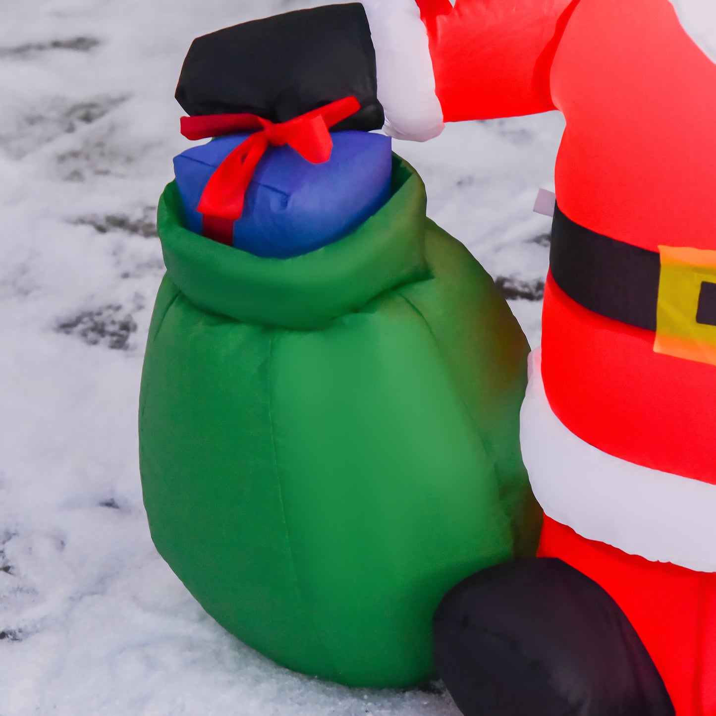 HOMCOM Weihnachtsdeko Aufblasbarer Weihnachtsmann Outdoor-Weihnachtsdekoration, inkl. Gebläse, 1,2 m, Rot + Weiß