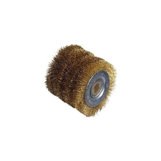 Large wire brush - 0.3mm brass wire - Ø60mm - L60mm