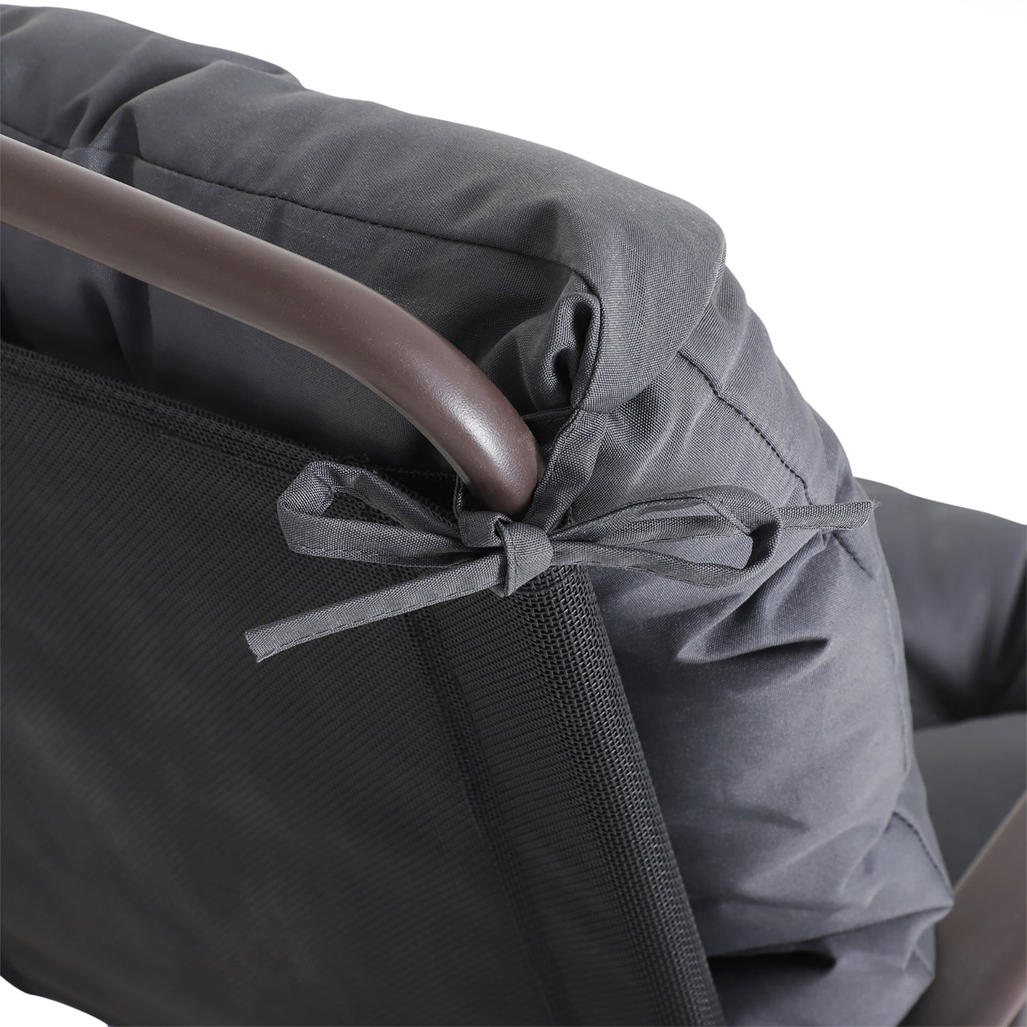 Outsunny 2er-Set Sitzkissen, 98cm x 50cm x 8cm Stuhlkissen mit Bänder, Polsterauflage, waschbar/Ergonomische Sitzpolster für Haus, Garten, Sofa, Grau