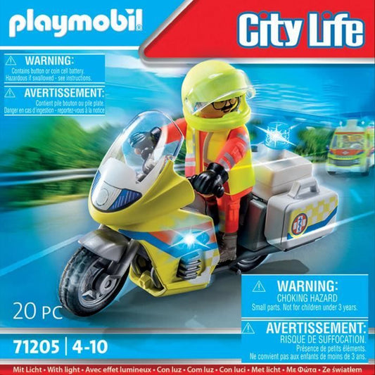 PLAYMOBIL - 71205 - City action the rescuers - emergency artist with motorcycle and light effect