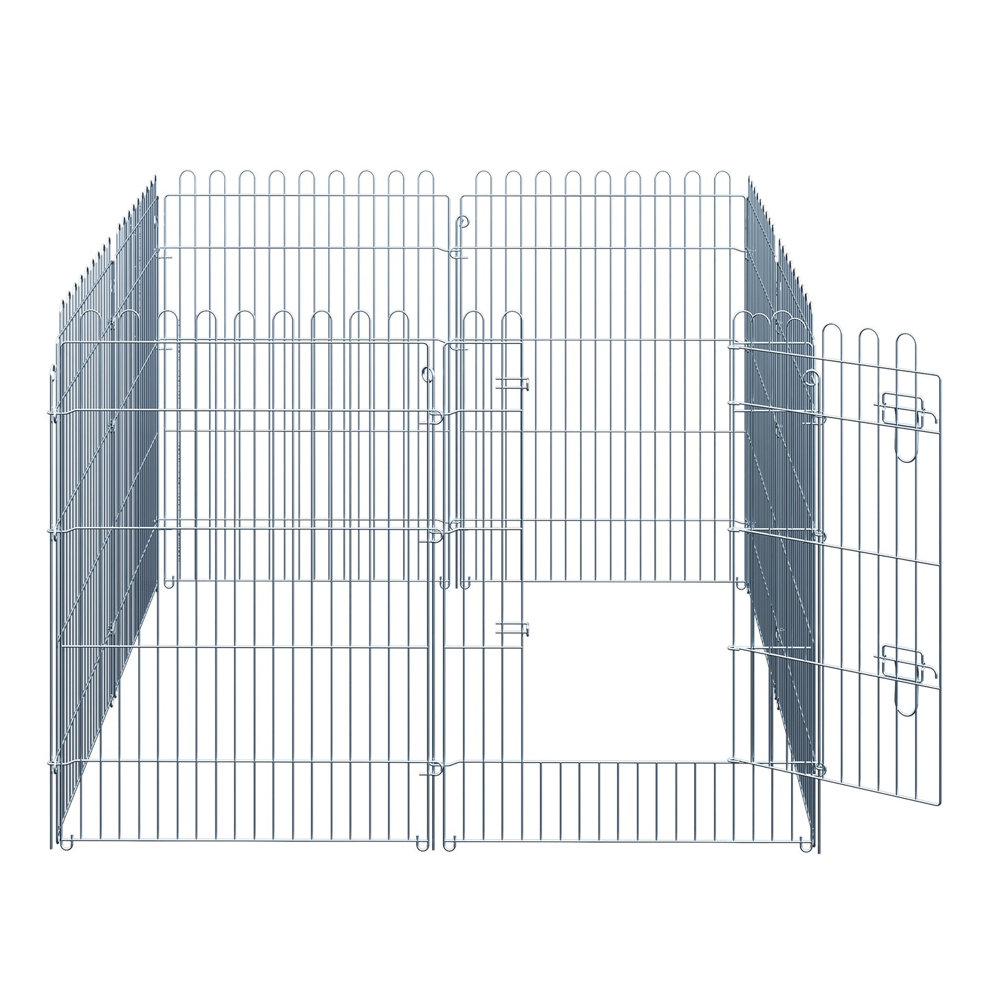 PawHut Freilaufgehege Welpenauslauf Welpenzaun Laufstall Welpengitter für Tiere 8-teilig B63 x H91 cm